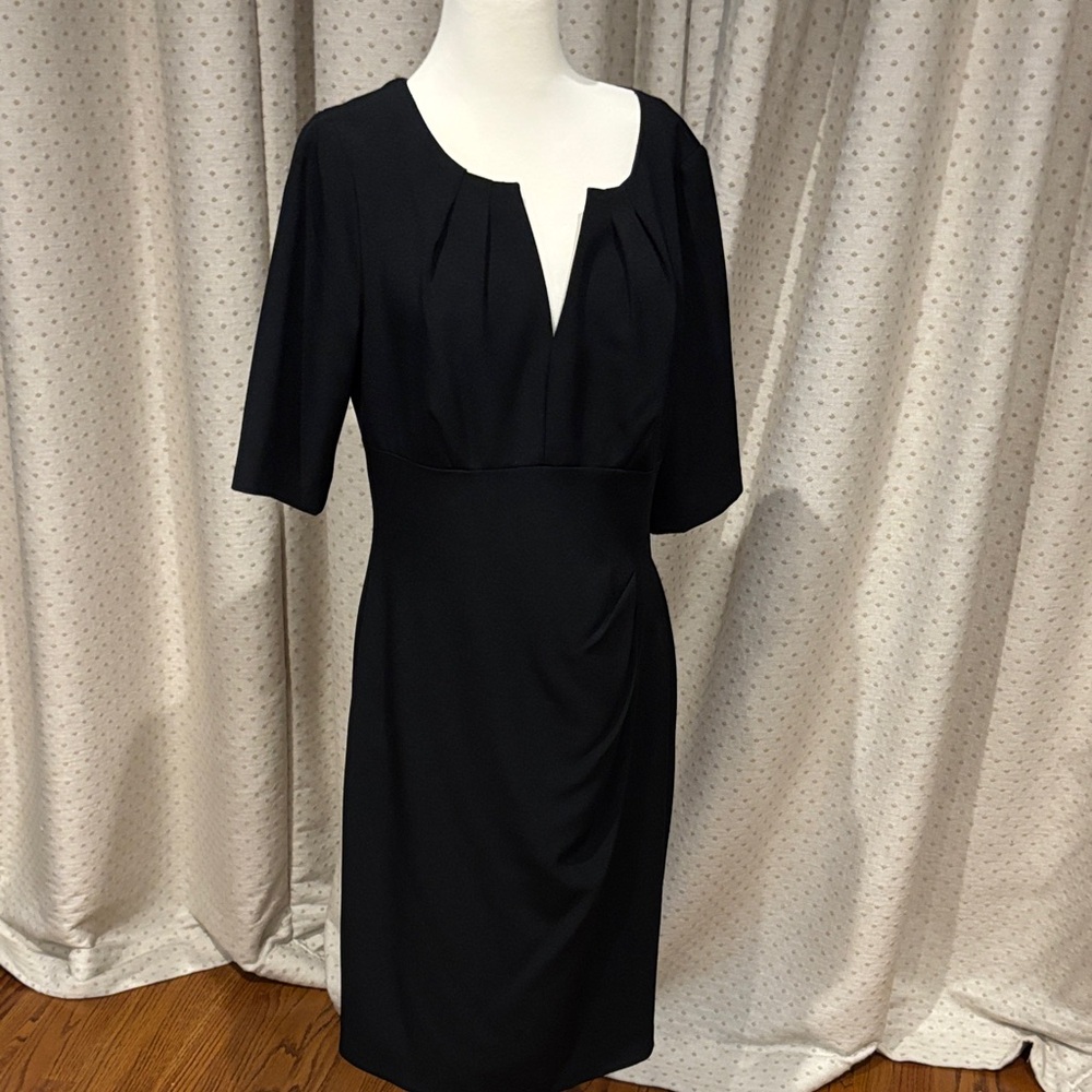 Adrianna Papell Elegant Black Midi Dress